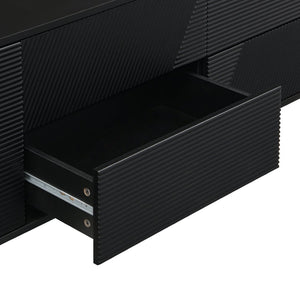 English Elm Vibe Haus Minimalist Media Console with Cabinets and Drawers for Living Room N724P360376B