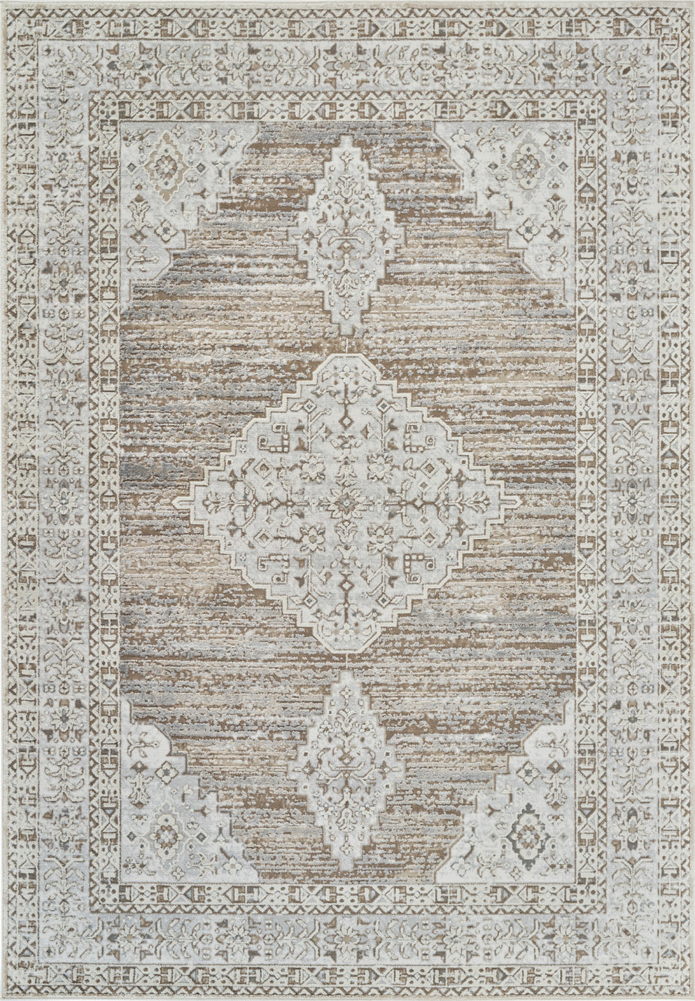 Homeroots 5' X 8' Beige And Brown Abstract Distressed Area Rug  Polypropylene 558861