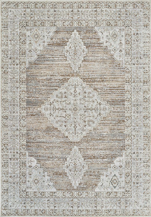 Homeroots 5' X 8' Beige And Brown Abstract Distressed Area Rug  Polypropylene 558861