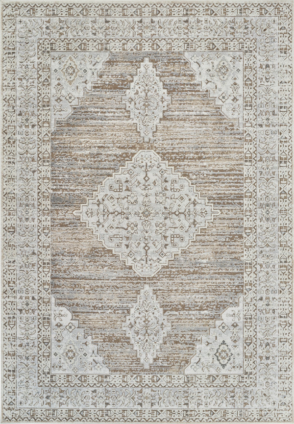 Homeroots 5' X 8' Beige And Brown Abstract Distressed Area Rug  Polypropylene 558861