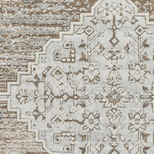 HomeRoots 4' Modern Beige and Brown Abstract Distressed Area Rug – Versatile, Stylish, Easy Care for Any Room 5' X 8' 558861