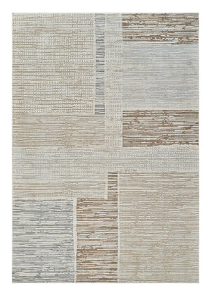 Homeroots 5' X 8' Beige And Brown Abstract Distressed Area Rug  Polypropylene 558865