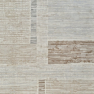 HomeRoots 4' Beige and Brown Abstract Distressed Area Rug - Durable, Stylish, and Easy-Care for Modern Homes 7' X 10' 558866
