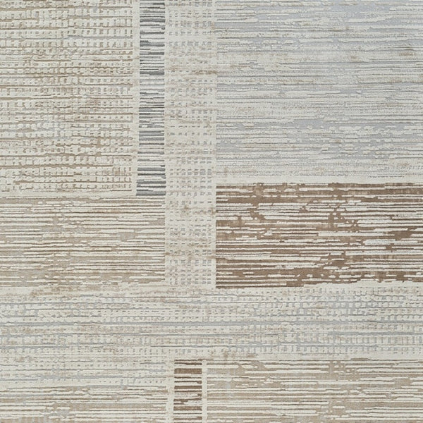 HomeRoots 4' Beige and Brown Abstract Distressed Area Rug - Durable, Stylish, and Easy-Care for Modern Homes 7' X 10' 558866