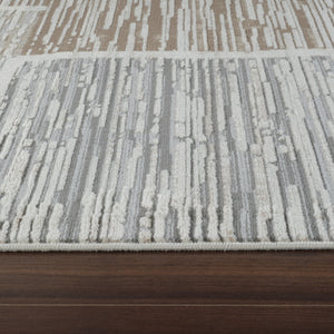 Homeroots 8' X 11' Beige And Brown Abstract Distressed Area Rug  Polypropylene 558867