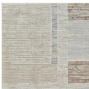 Homeroots 8' X 11' Beige And Brown Abstract Distressed Area Rug  Polypropylene 558867