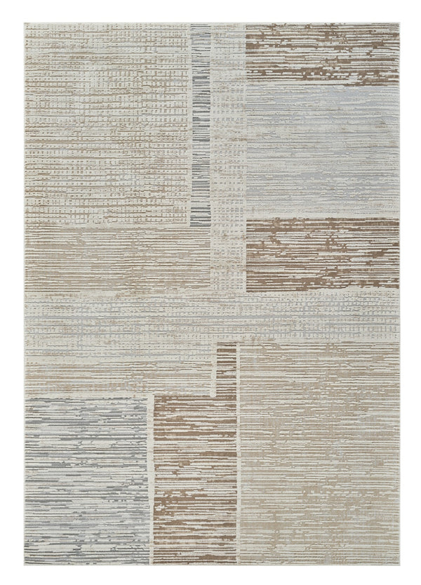 Homeroots 8' X 11' Beige And Brown Abstract Distressed Area Rug  Polypropylene 558867