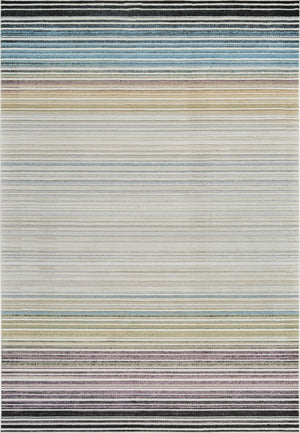 HomeRoots 4' Beige and Blue Abstract Distressed Area Rug - Elegant, Durable, Stain-Resistant, Easy-Care Design 8' X 11' 558871