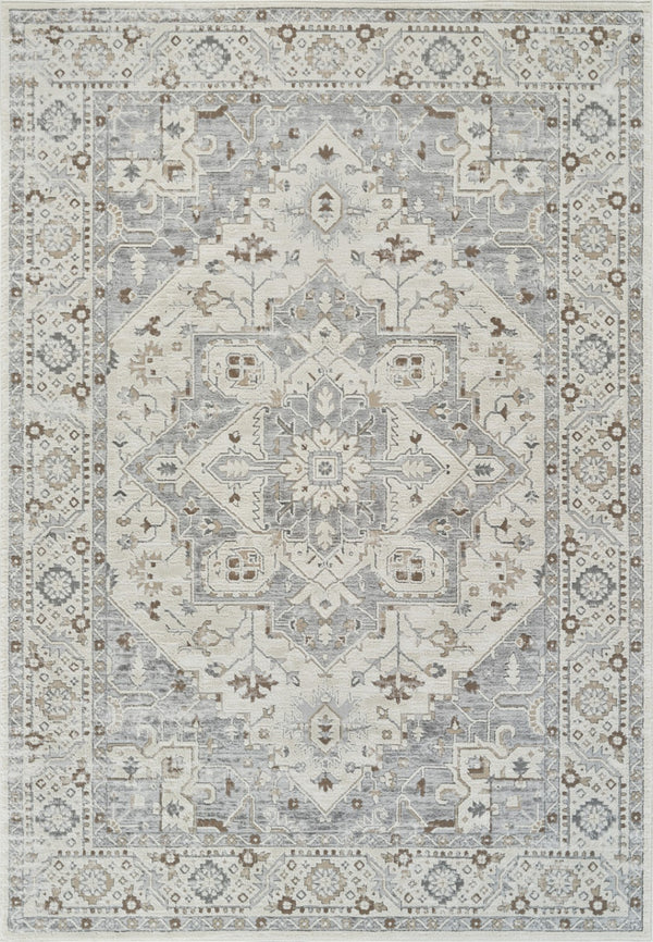 HomeRoots 4' Gray and Beige Oriental Distressed Area Rug - Timeless Elegance for Family Living Spaces 4' X 6' 558872