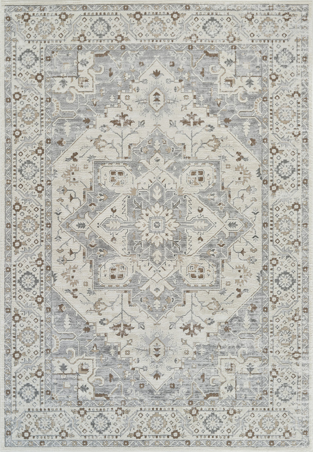 Homeroots 5' X 8' Gray And Beige Oriental Distressed Area Rug  Polypropylene 558873