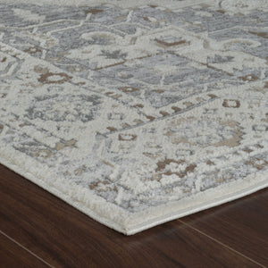 Homeroots 5' X 8' Gray And Beige Oriental Distressed Area Rug  Polypropylene 558873