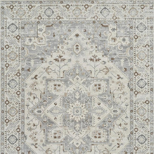 HomeRoots 4' Gray and Beige Oriental Distressed Area Rug - Timeless Elegance for Family Living Spaces 7' X 10' 558874