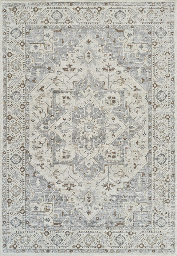 Homeroots 7' X 10' Gray And Beige Oriental Distressed Area Rug  Polypropylene 558874