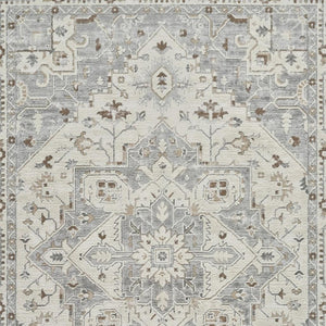 HomeRoots 4' Gray and Beige Oriental Distressed Area Rug - Timeless Elegance for Family Living Spaces 7' X 10' 558874
