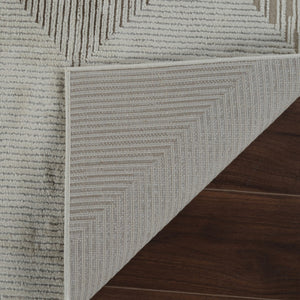 HomeRoots 4' Beige and Brown Abstract Distressed Area Rug - Modern Elegance for Living Spaces, Easy Care & Durable 4' X 6' 558876