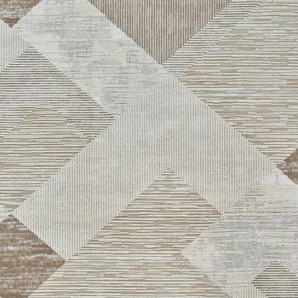 HomeRoots 4' Beige and Brown Abstract Distressed Area Rug - Modern Elegance for Living Spaces, Easy Care & Durable 4' X 6' 558876