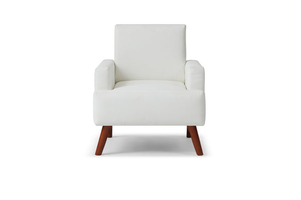 English Elm Ventura Tufted Velvet Accent Chair Compact Button Detail for Living Room or Bedroom White B078P497890