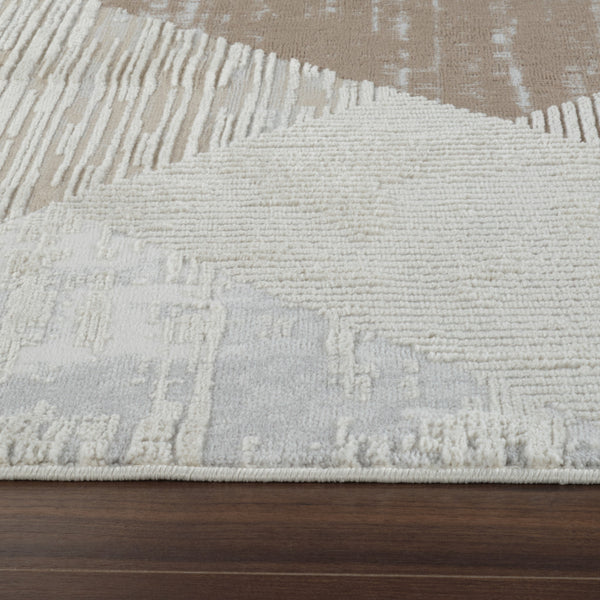 Homeroots 5' X 8' Beige And Brown Abstract Distressed Area Rug  Polypropylene 558877