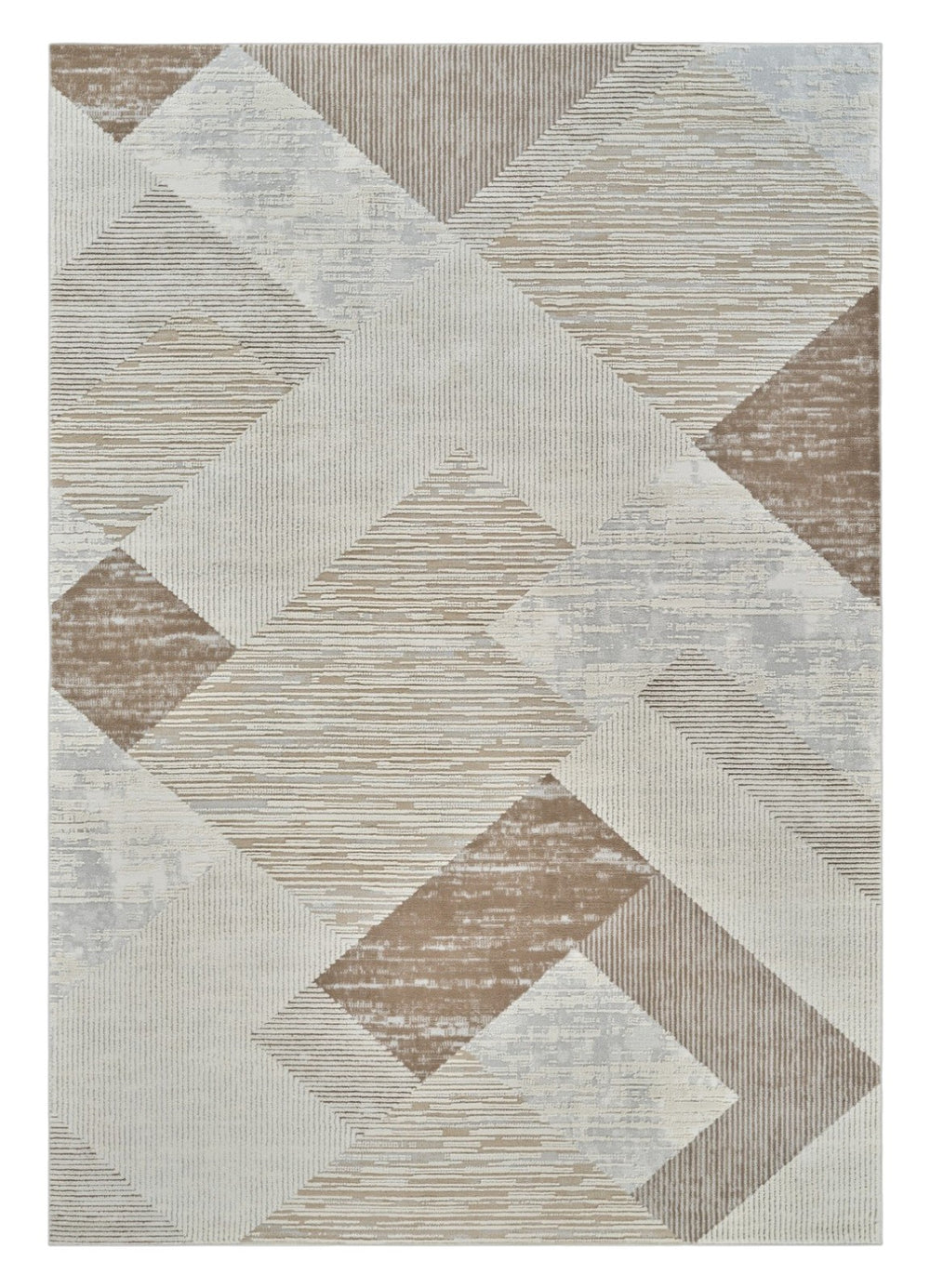 Homeroots 7' X 10' Beige And Brown Abstract Distressed Area Rug  Polypropylene 558878