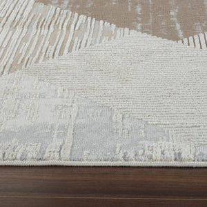 Homeroots 7' X 10' Beige And Brown Abstract Distressed Area Rug  Polypropylene 558878