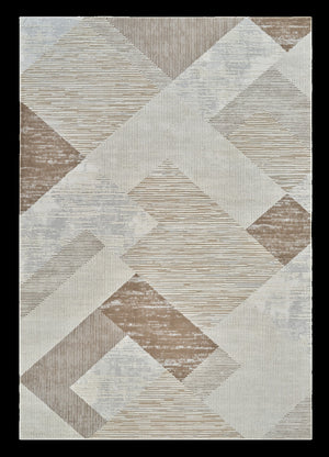 Homeroots 8' X 11' Beige And Brown Abstract Distressed Area Rug  Polypropylene 558879