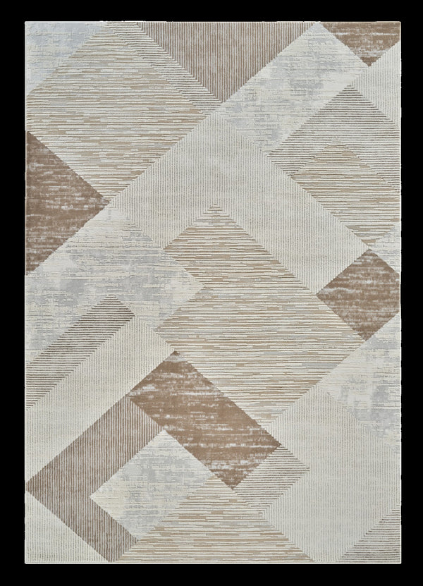Homeroots 8' X 11' Beige And Brown Abstract Distressed Area Rug  Polypropylene 558879