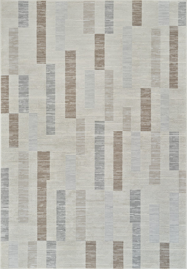 Homeroots 7' X 10' Beige And Brown Abstract Distressed Area Rug  Polypropylene 558882