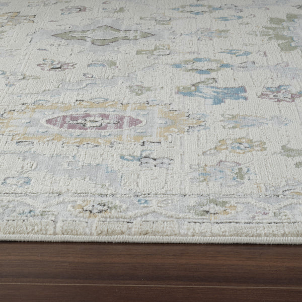 Homeroots 4' X 6' Cream And Beige Abstract Distressed Area Rug  Polypropylene 558884