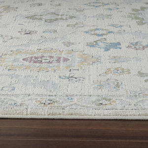 Homeroots 5' X 8' Cream And Beige Abstract Distressed Area Rug  Polypropylene 558885