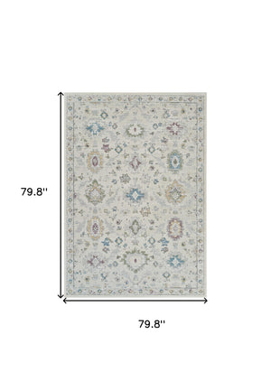 Homeroots 7' X 10' Cream And Beige Abstract Distressed Area Rug  Polypropylene 558886