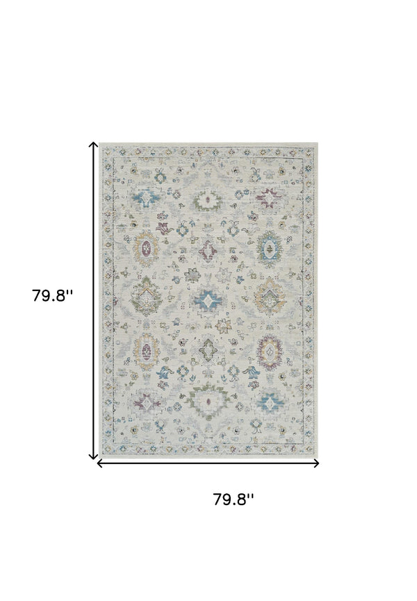 Homeroots 7' X 10' Cream And Beige Abstract Distressed Area Rug  Polypropylene 558886