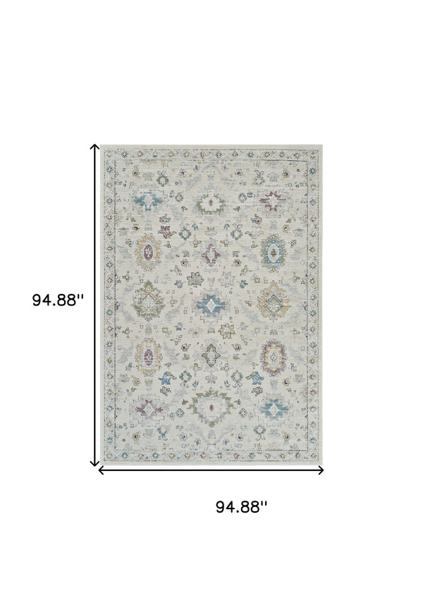 Homeroots 8' X 11' Cream And Beige Abstract Distressed Area Rug  Polypropylene 558887