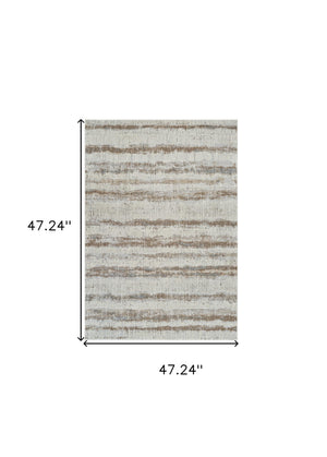 Homeroots 4' X 6' Beige And Brown Abstract Non Skid Area Rug  Polypropylene 558888