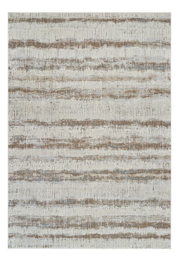 Homeroots 4' X 6' Beige And Brown Abstract Non Skid Area Rug  Polypropylene 558888