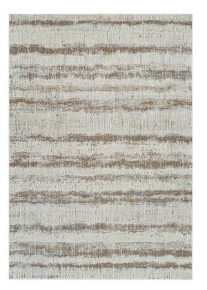 HomeRoots 4' Abstract Beige and Brown Non-Skid Area Rug - Modern, Stain-Resistant Design for Any Room 7' X 10' 558890