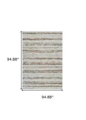Homeroots 8' X 11' Beige And Brown Abstract Non Skid Area Rug  Polypropylene 558891