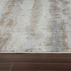 Homeroots 8' X 11' Beige And Brown Abstract Non Skid Area Rug  Polypropylene 558891