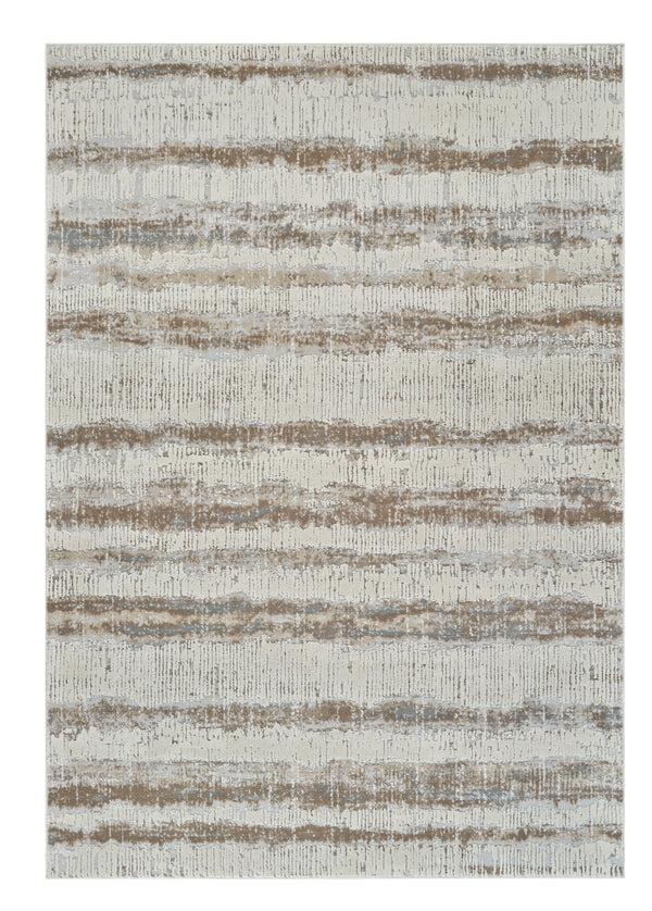 Homeroots 8' X 11' Beige And Brown Abstract Non Skid Area Rug  Polypropylene 558891