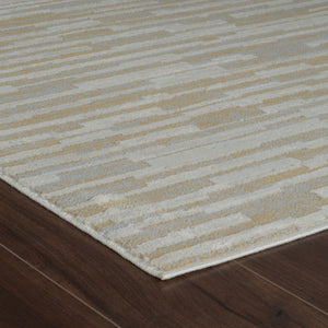 HomeRoots 4' Beige and Brown Abstract Distressed Area Rug - Modern, Stain-Resistant Design for Any Space 5' X 8' 558893
