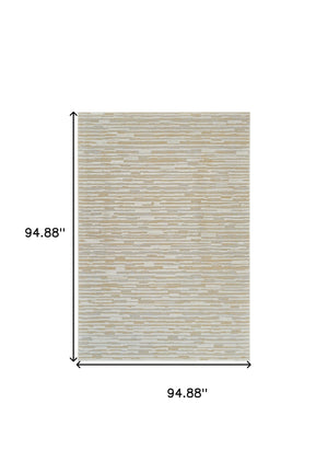 Homeroots 8' X 11' Beige And Brown Abstract Distressed Area Rug  Polypropylene 558895