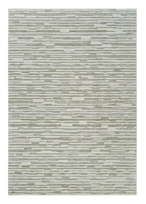 HomeRoots 4' Abstract Distressed Area Rug in Beige and Green - Versatile, Soft, Durable for Modern Homes 4' X 6' 558896