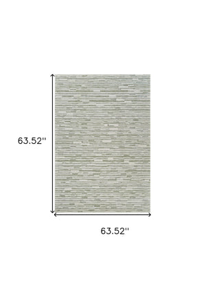 Homeroots 5' X 8' Beige And Green Abstract Distressed Area Rug  Polypropylene 558897