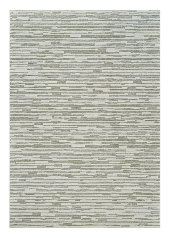 Homeroots 5' X 8' Beige And Green Abstract Distressed Area Rug  Polypropylene 558897
