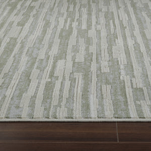 Homeroots 7' X 10' Beige And Green Abstract Distressed Area Rug  Polypropylene 558898