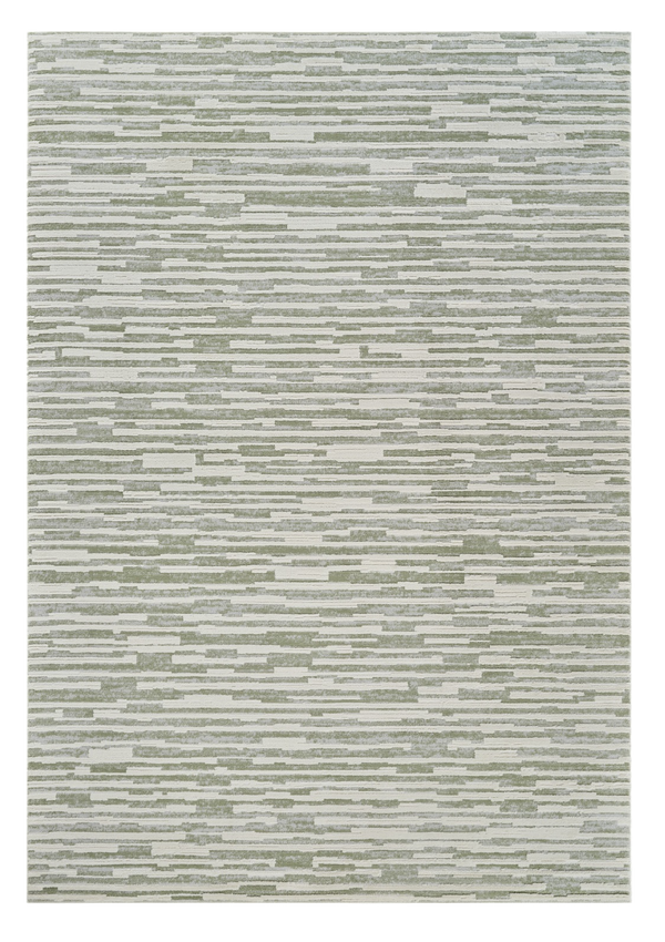 Homeroots 7' X 10' Beige And Green Abstract Distressed Area Rug  Polypropylene 558898