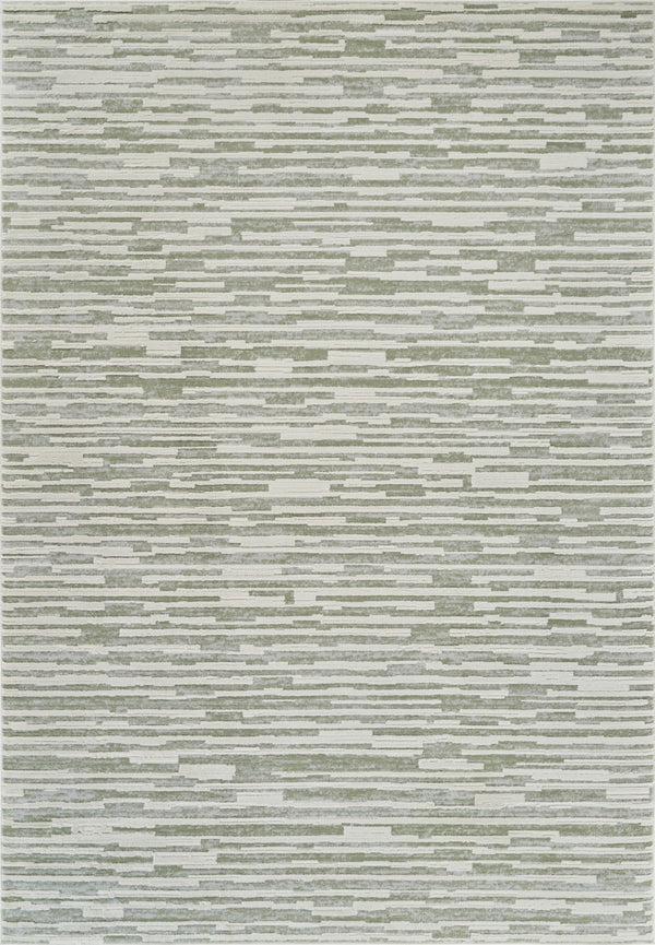 HomeRoots 4' Abstract Distressed Area Rug in Beige and Green - Versatile, Soft, Durable for Modern Homes 7' X 10' 558898