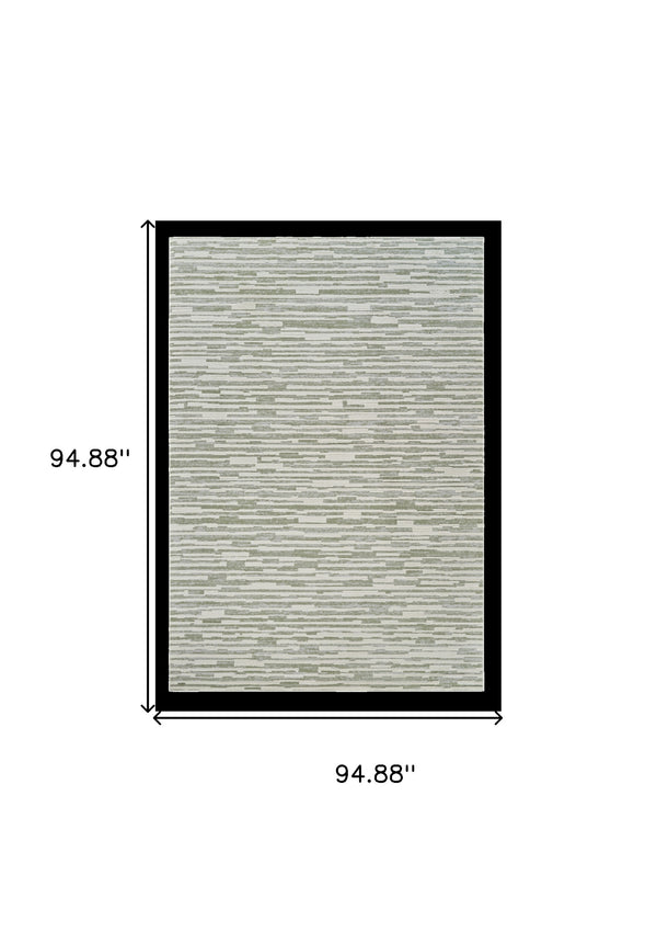 Homeroots 8' X 11' Beige And Green Abstract Distressed Area Rug  Polypropylene 558899