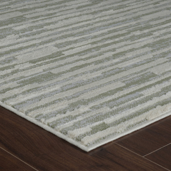 Homeroots 8' X 11' Beige And Green Abstract Distressed Area Rug  Polypropylene 558899