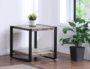 English Elm 1pc Rustic Modern Coffee Table 47.5" x 23.9" x 18" Centerpiece With Sturdy Wood Frame & Simple Assembly Brown,Gray 27 L x 27 W x 11 H B011P244356