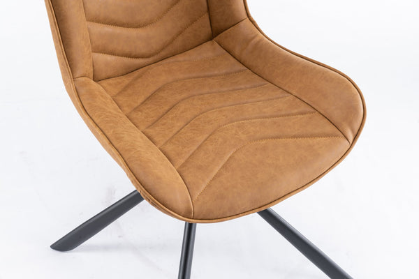 English Elm Mid-Century Modern Tufted Wingback Swivel Chairs, Set Of 2 - Stylish Leather Accent Chairs For Home T3903P405993